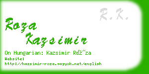 roza kazsimir business card